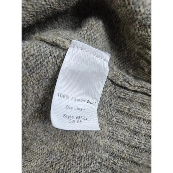 J CREW Men Sweater 100% Lambs Wool Grey/Brown 1/4 Zip Mock Neck Preppy Casual  L - Picture 6 of 6